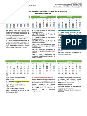 Calendario 2023 - Graduacao - Campus Paracambi