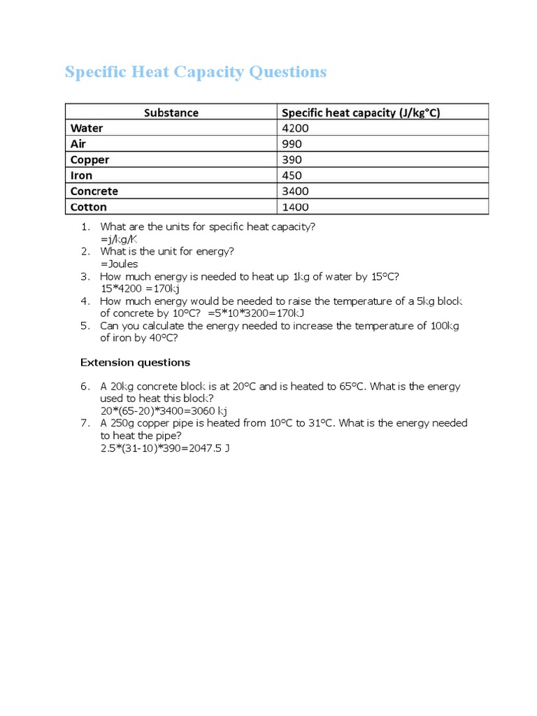 HokhlovDW5 Specific Heat Capacity Questions PDF