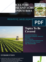 Agriculture Enerprise and Agro Based Industries