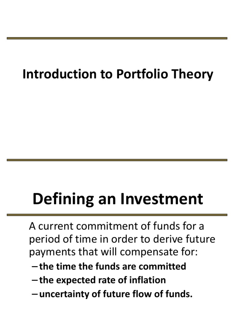 02 - Portfolio Theory | PDF
