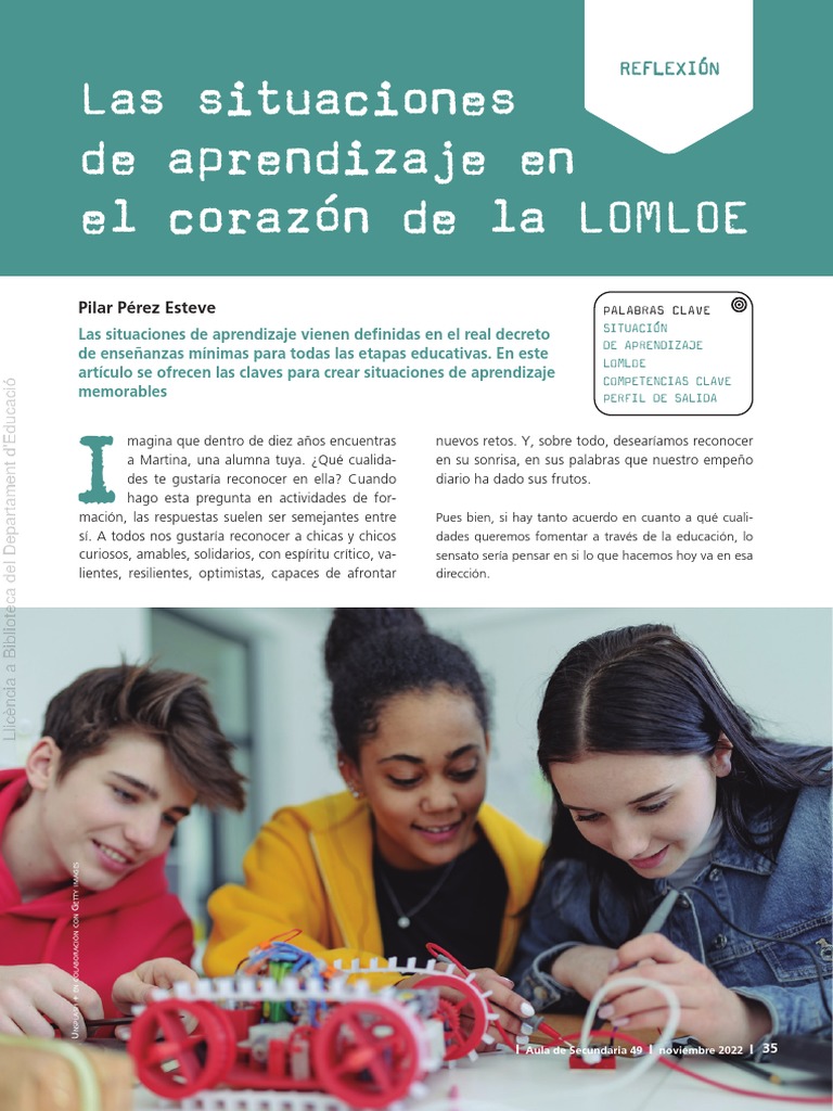 Situaciones de Aprendizaje en LOMLOE | PDF | Plan de estudios | Aprendizaje