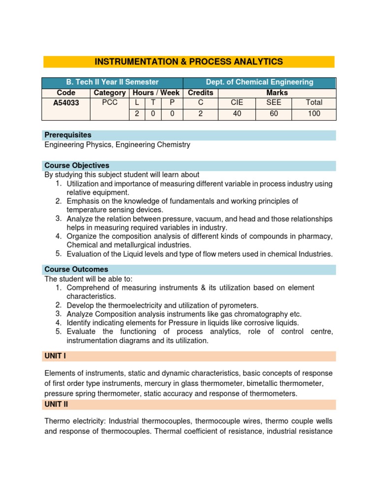 Instrumentation & Process Analytics | PDF | Pressure Measurement ...