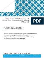 Format of Journal, Ledger and Trial Balance