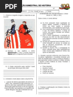 Prova Bimestral 9º Ano