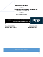 Republique Du Benin Ministere de L'Ensseignement Public Privee Et de La Formation Generale Expose de Stage