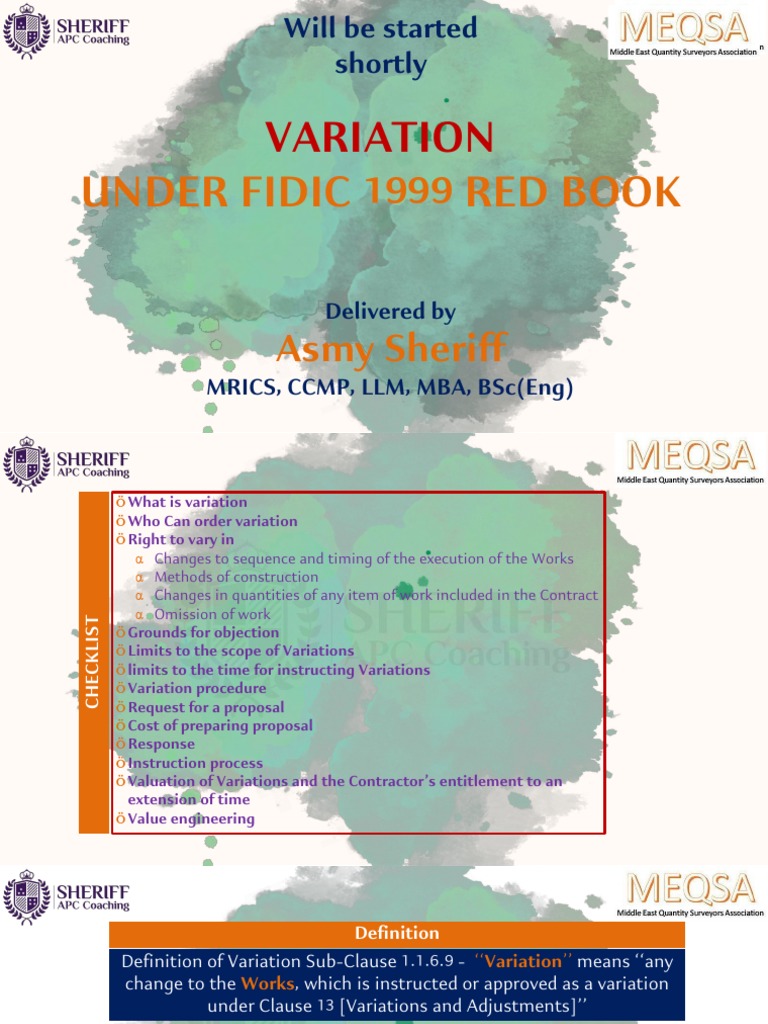 FIDIC 1999 Red Book Variations Guide | PDF | Employment | Private Law