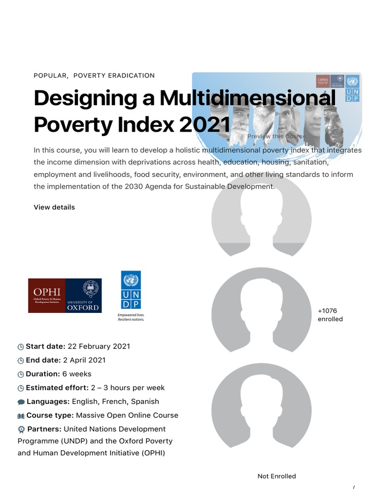 Website Designing A Multidimensional Poverty Index 2021 Learning