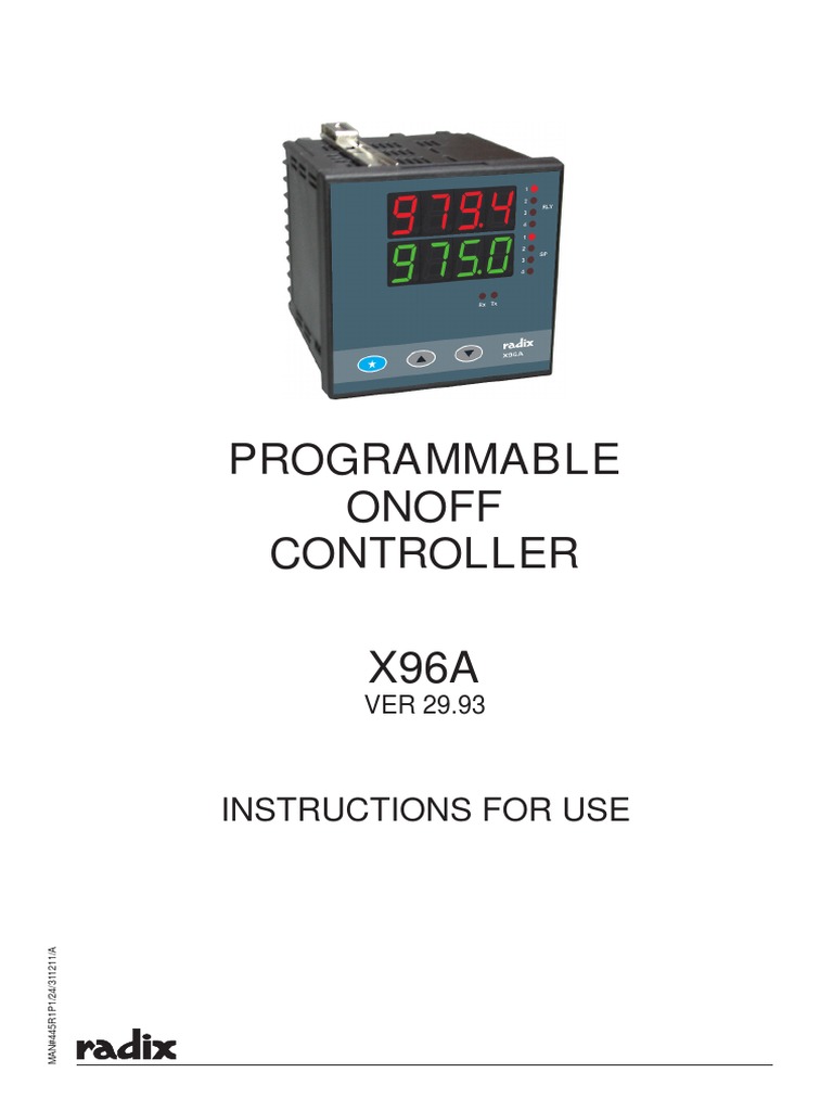 Radix X96A Controller Manual | PDF | Relay | Light Emitting Diode