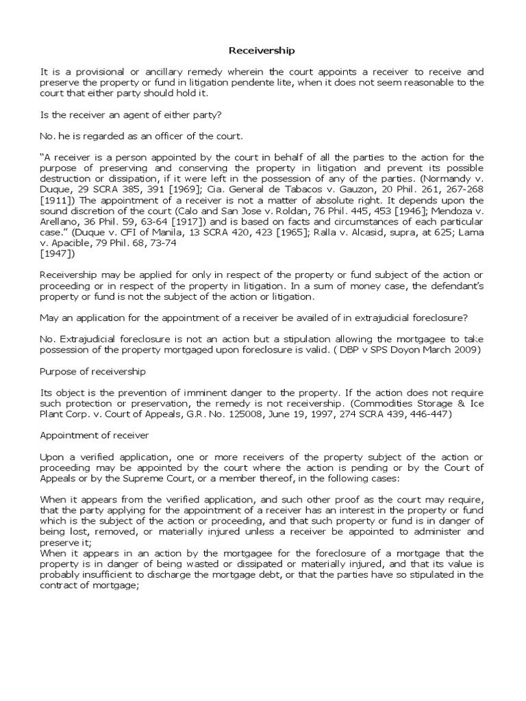 Receivership Descargar gratis PDF Legal Concepts Property Law