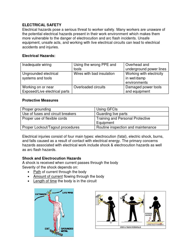19 OPF Safety Program Manual - Electrical Safety | PDF | Electric Arc ...