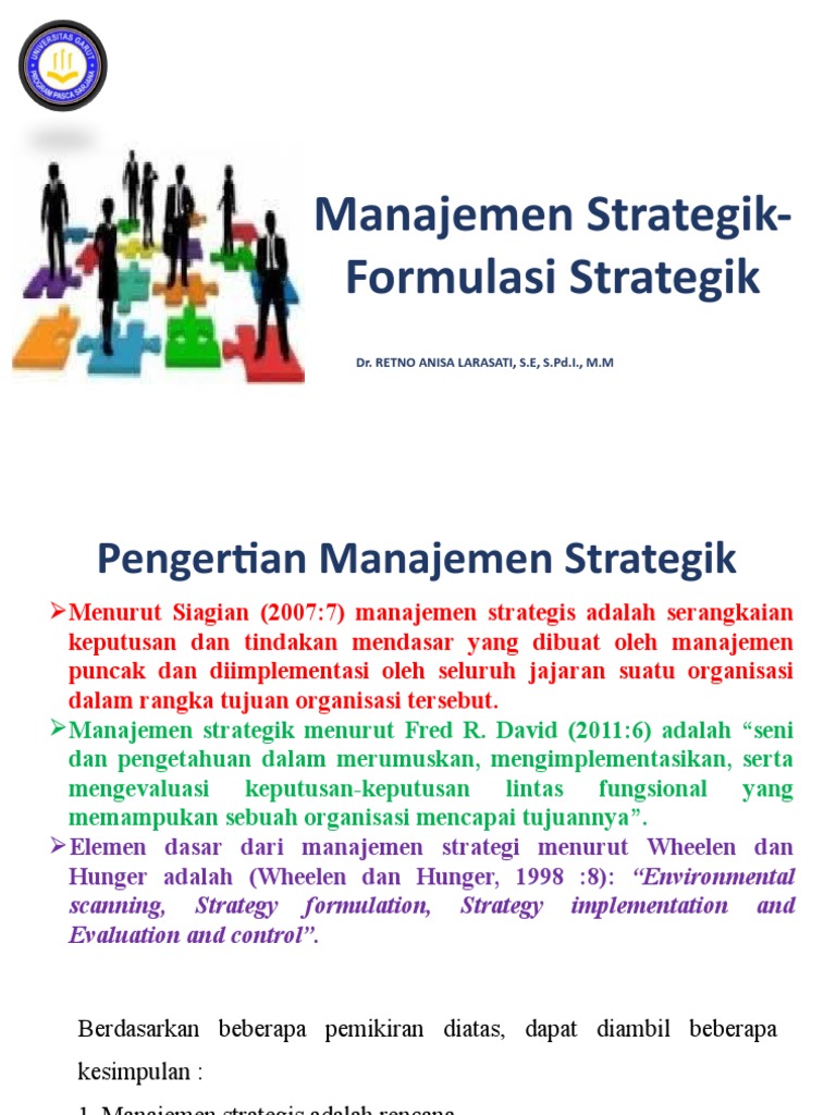 Formulasi Strategi | PDF | Karier & Perkembangan