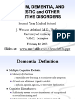 Delirium, Dementia, and Amnestic and Other Cognitive Disorders