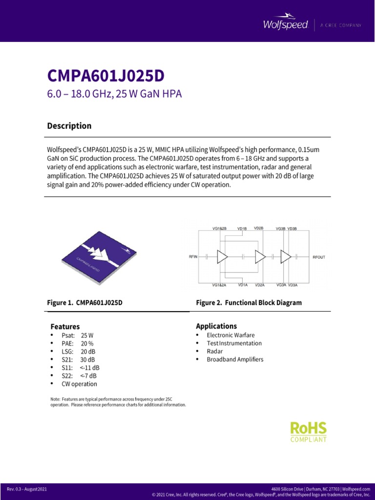 CMPA601J025D PDF Hertz Electricity