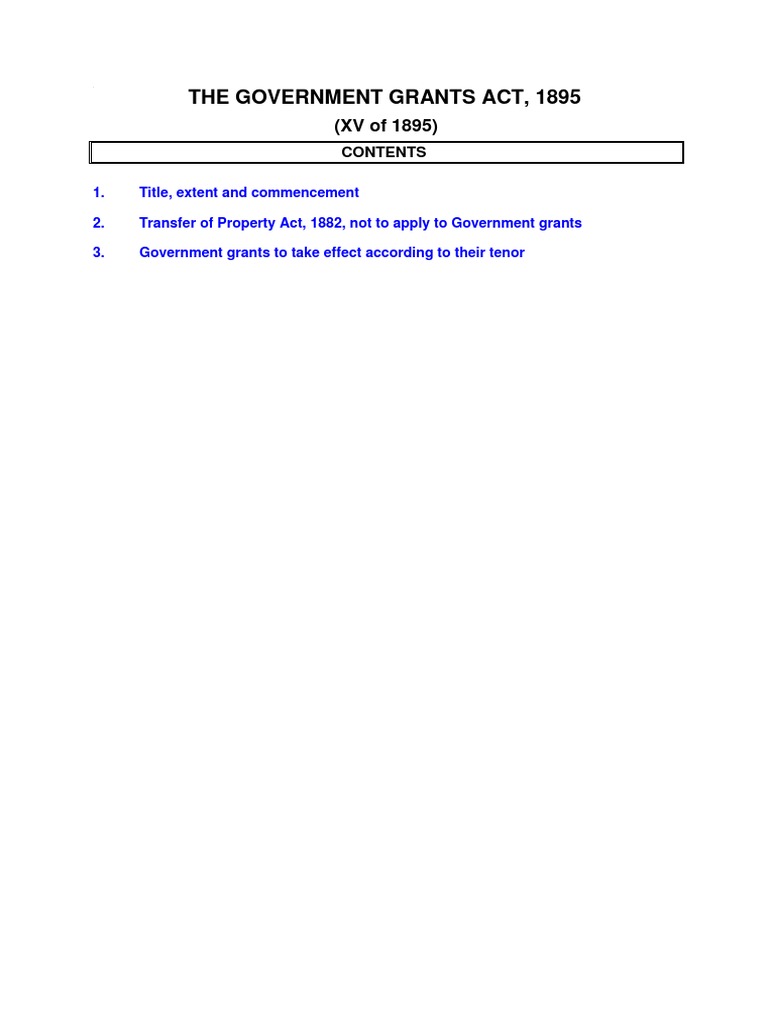 Government Grants Act 1895 pdf1 PDF Statutory Law Public Law