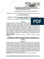 Comparação Do Conforto Térmico Entre Uma Edificação Executada em Alvenaria Convencional, Alvenaria Estrutural e Painéis Monolíticos em EPS