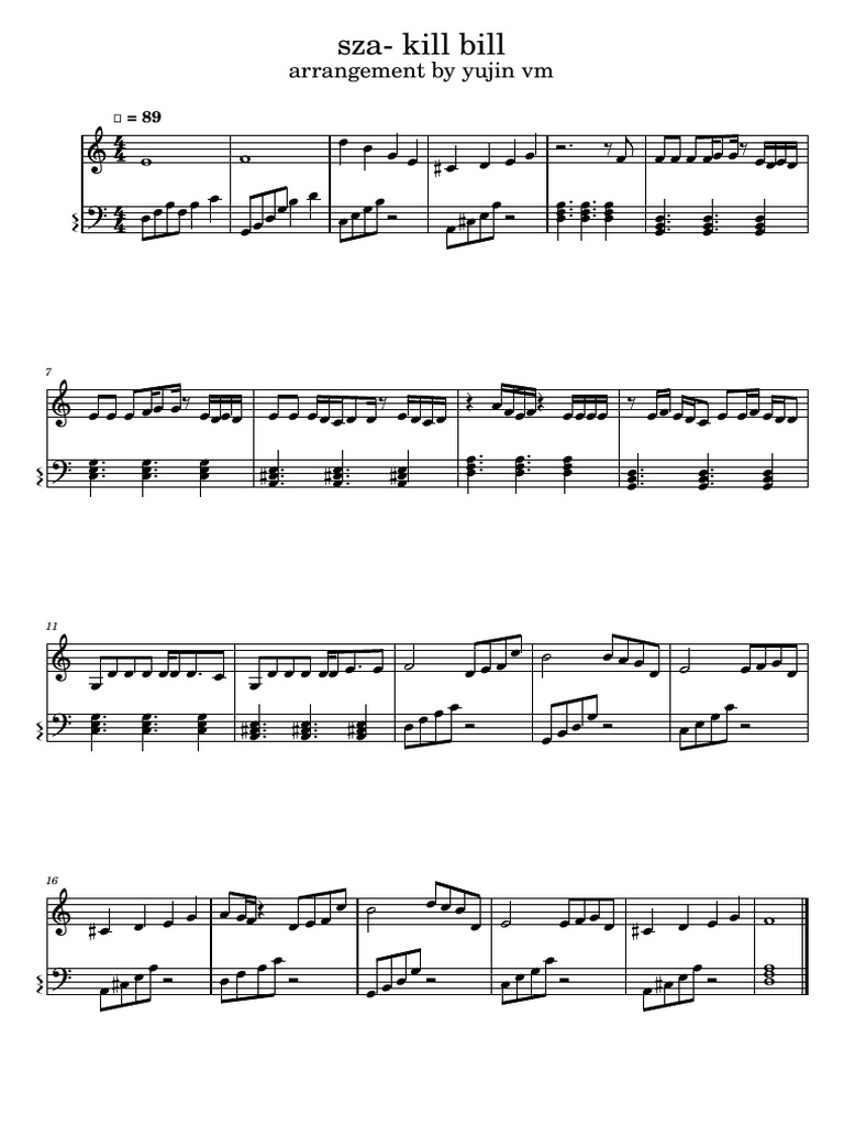 Kill Bill Sza Pdf