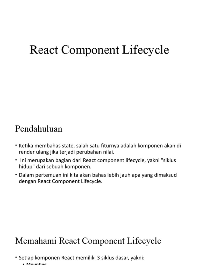Pertemuan-11.React Component Lifecycle Dan Todo Project | PDF | Bisnis ...