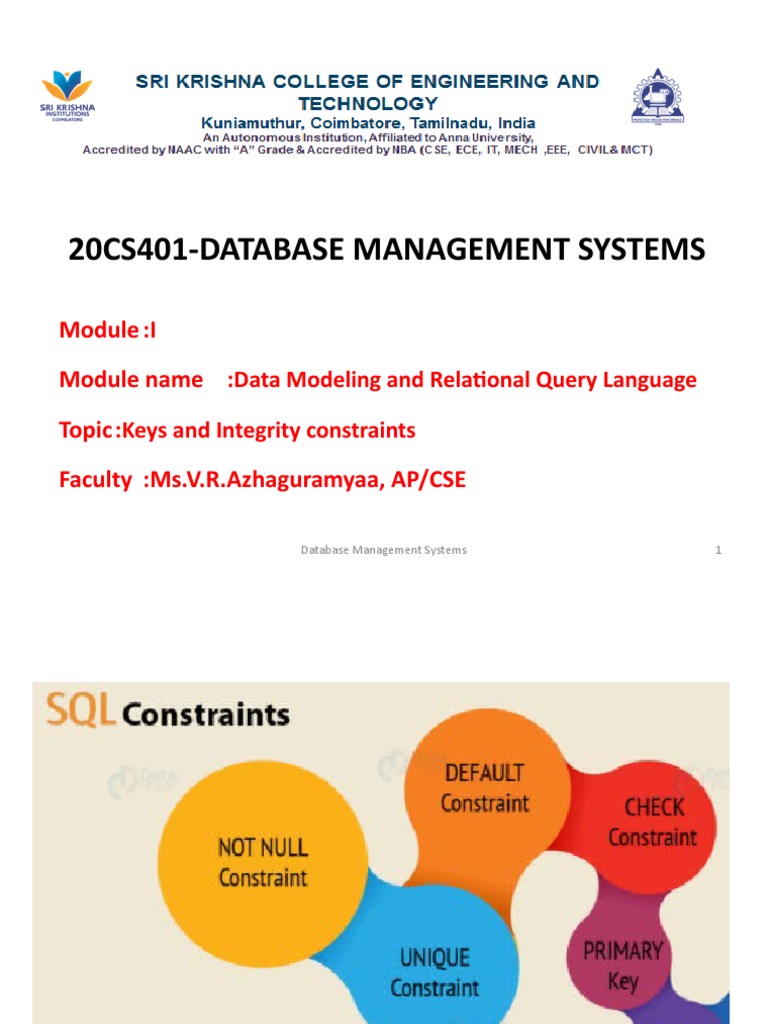 Key Integrity Constraints in Databases | PDF | Relational Database ...