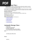 Storage Class:: Types of Storage Classes