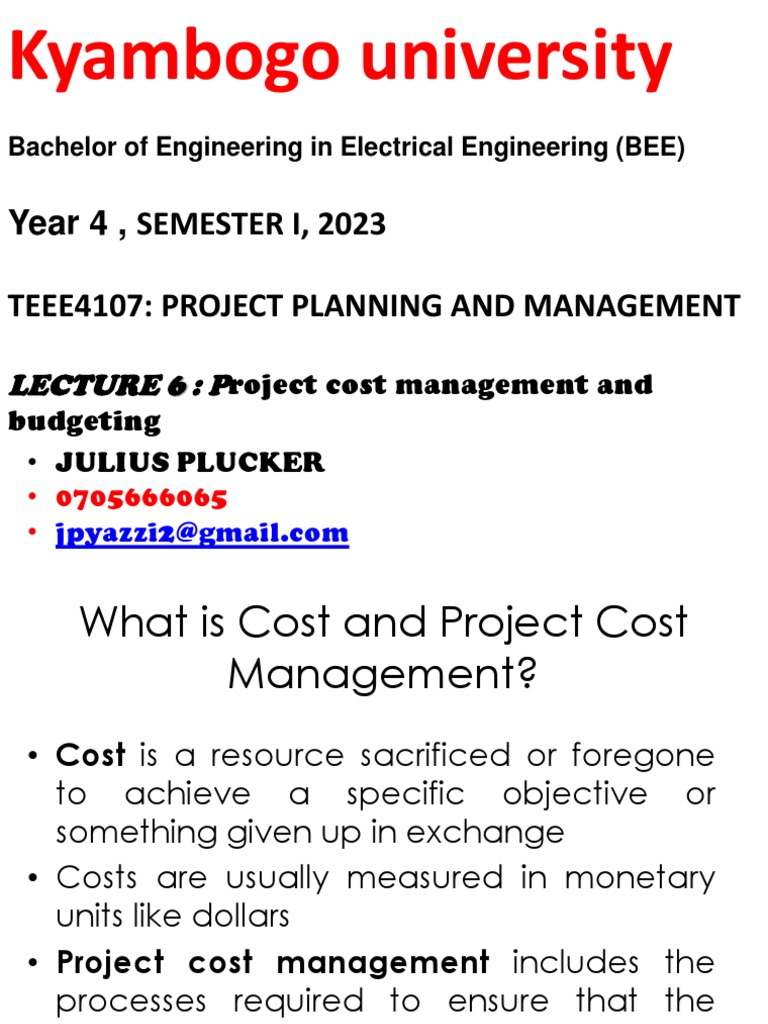 Project Cost Management | PDF | Risk | Business