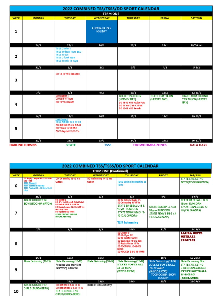 HSHS Sports Calendar | PDF