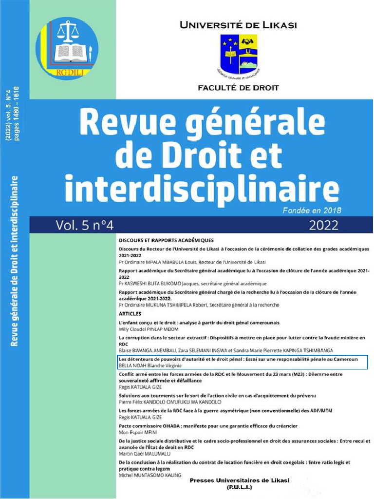 Responsabilité pénale des décideurs au Cameroun | PDF | Loi criminelle ...