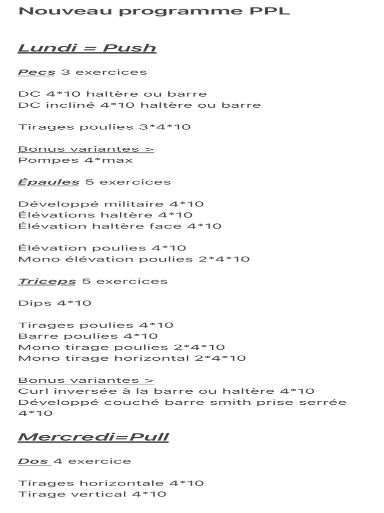 Programme PPL : Entraînement 3 jours | PDF | Ordinateurs