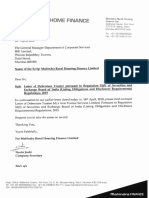 Letter of Debenture Trustee Pursuant To Regulation 525