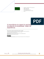 A Importância Do Papel Do Psicólogo Do Esporte Na Atualidade. Relato de Experiência Autor Macedo Paiva, Eduardo e Pereira Pretto Carlesso, Janaína