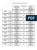 Jadual Kelas Tambahan