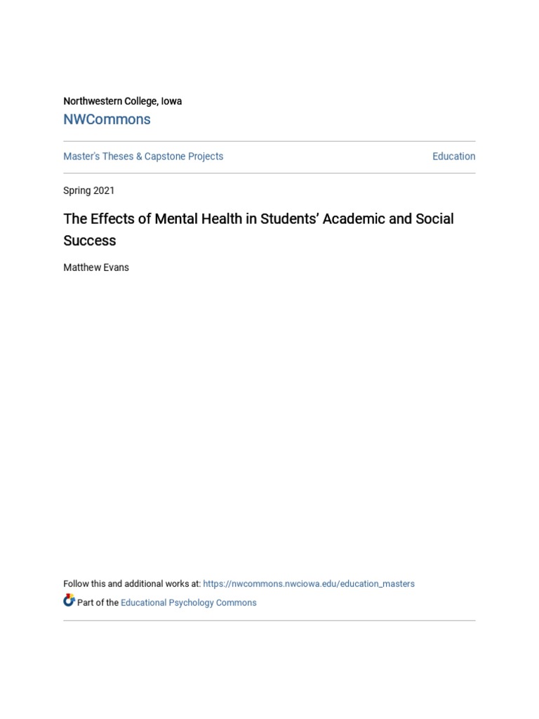 Mental Health's Impact on Student Success | PDF