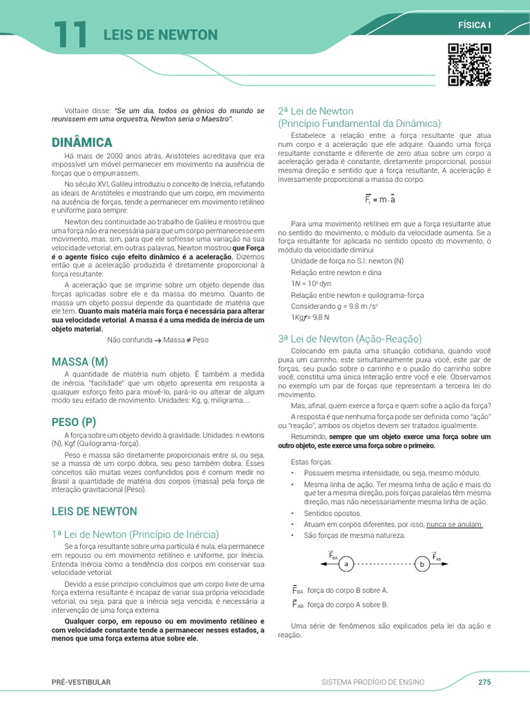 Leis de Newton: Dinâmica | PDF | Força | Leis do Movimento de Newton