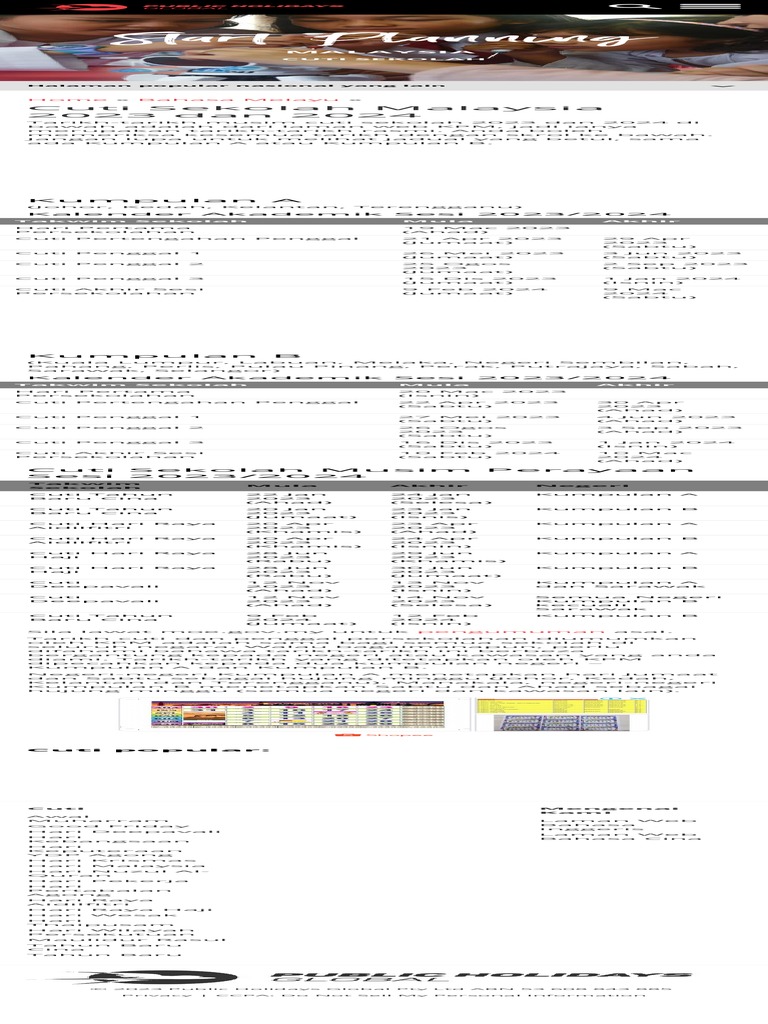Cuti Sekolah Malaysia 2023 Dan 2024 Publicholidays Com My Pdf