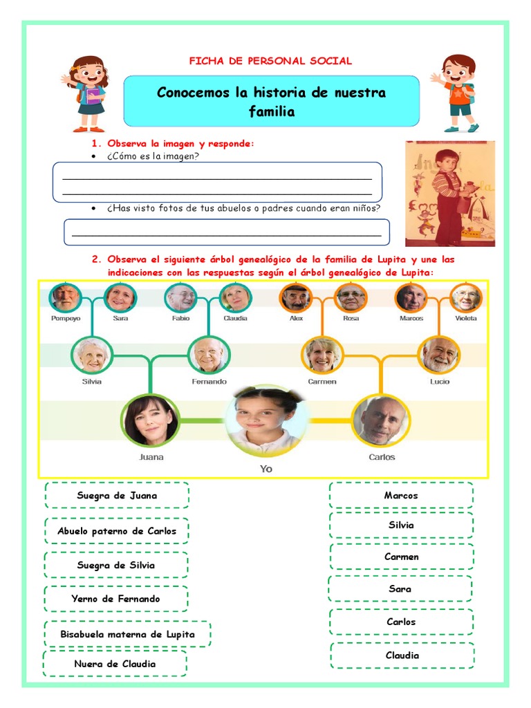 Ficha Ps Mier 26 Historia de Mi Familia 965727764 Prof Yessenia | PDF