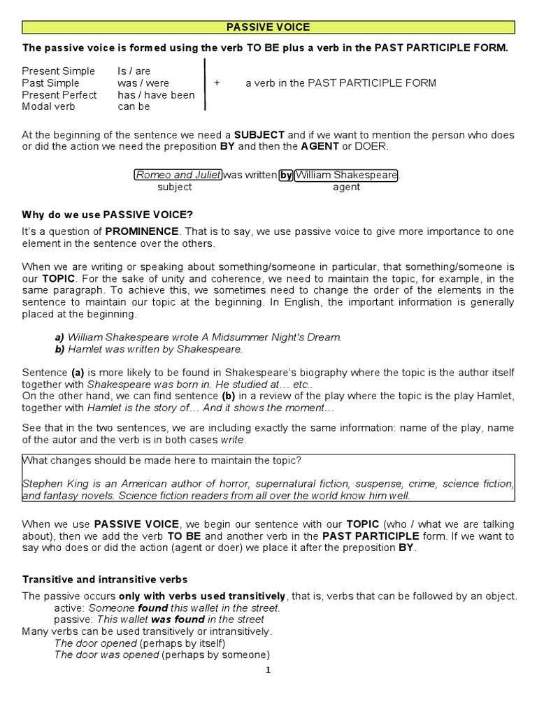 Passive Voice | PDF