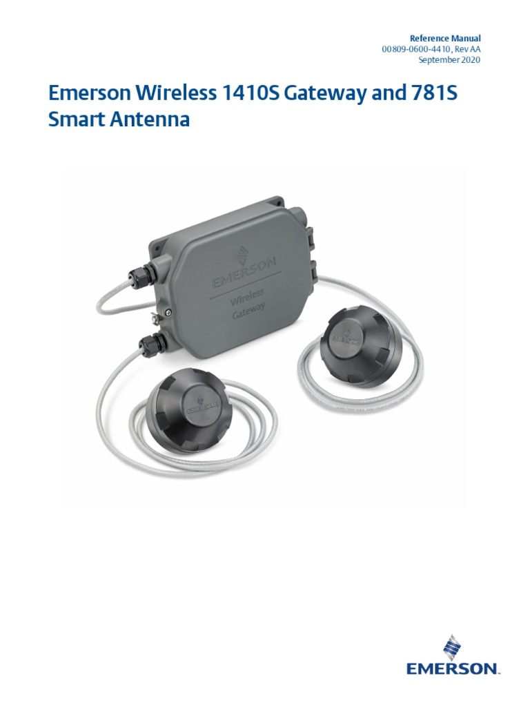 Manual Emerson Wireless 1410s Gateway 781s Smart Antenna en 7162564 ...