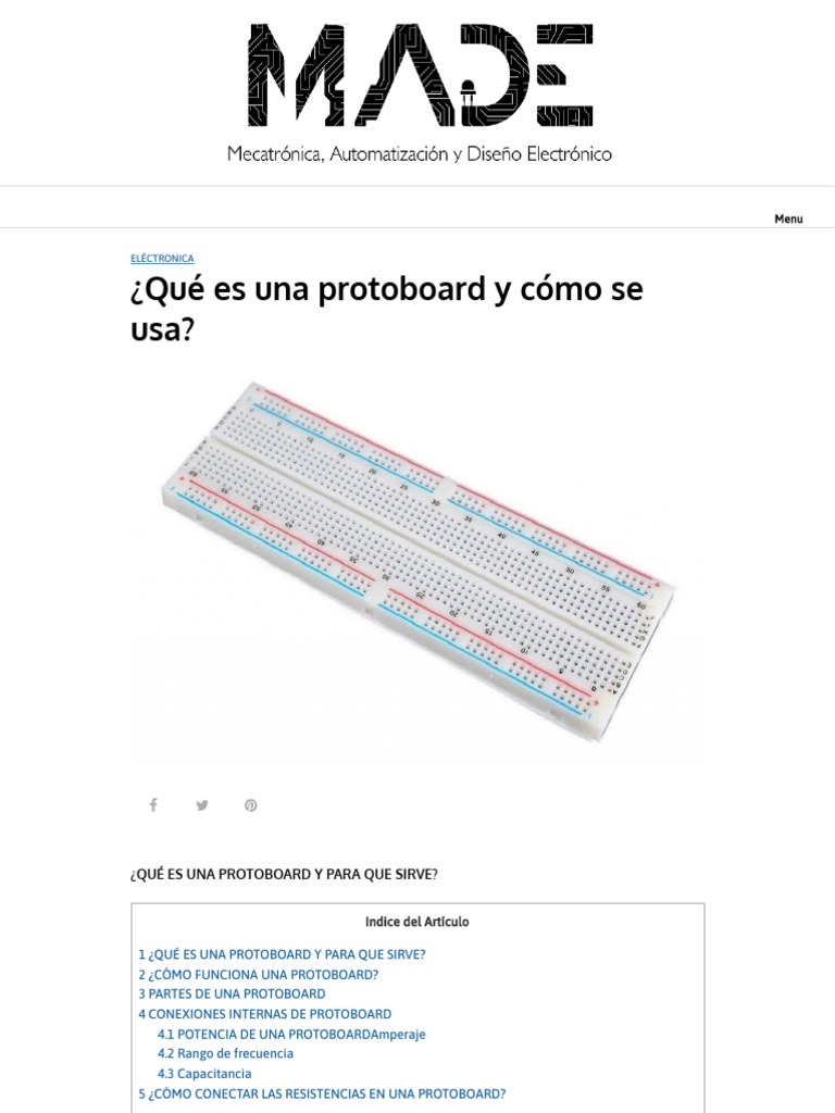 ¿Qué Es Una Protoboard y Cómo Se Usa - Eléctronica | PDF | Arduino ...