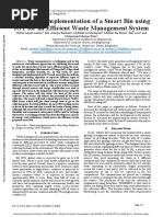 Design and Implementation of A Smart Bin Using IOT For An Efficient Waste Management System