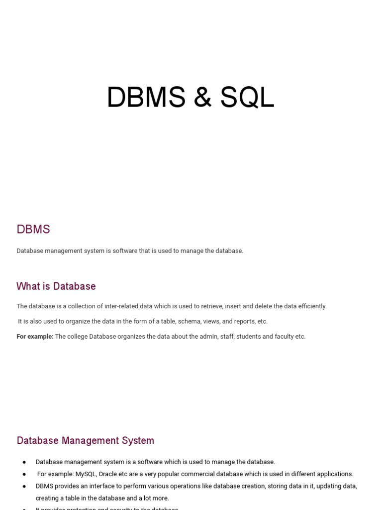 Dbms sql download free pdf relational database databases