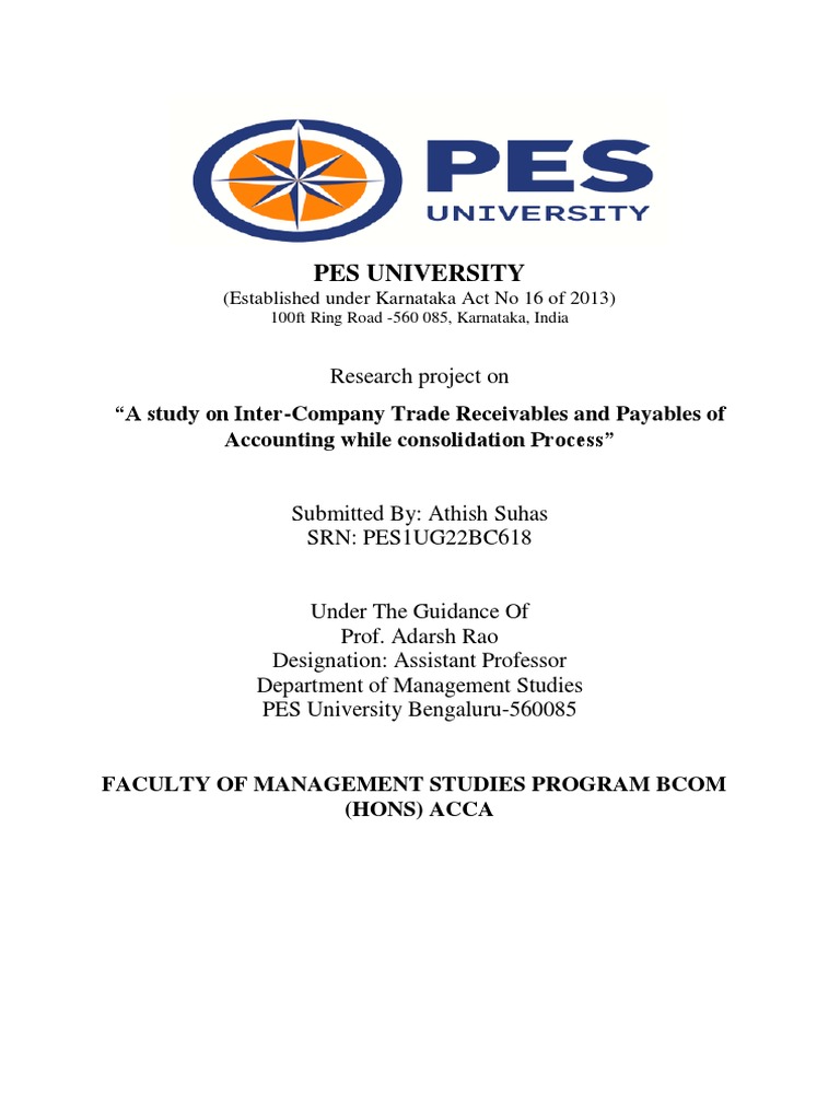 Inter-Company Trade Receivables Study | PDF | Equity (Finance ...