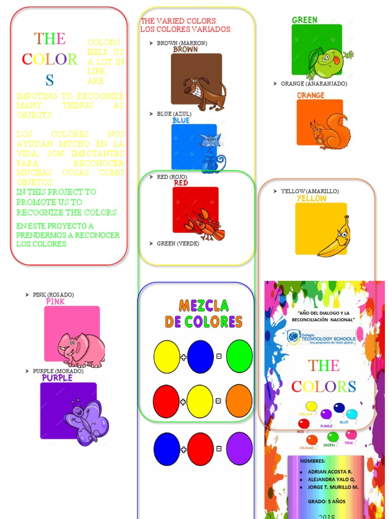 Reconocimiento de Colores en Inglés y Español | PDF | Artes del ...