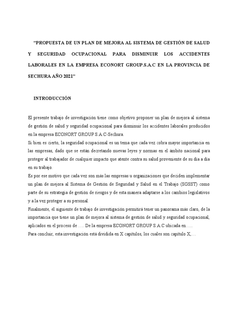 Tesis Part2 Antecedentes Pdf Seguridad Y Salud Ocupacional La
