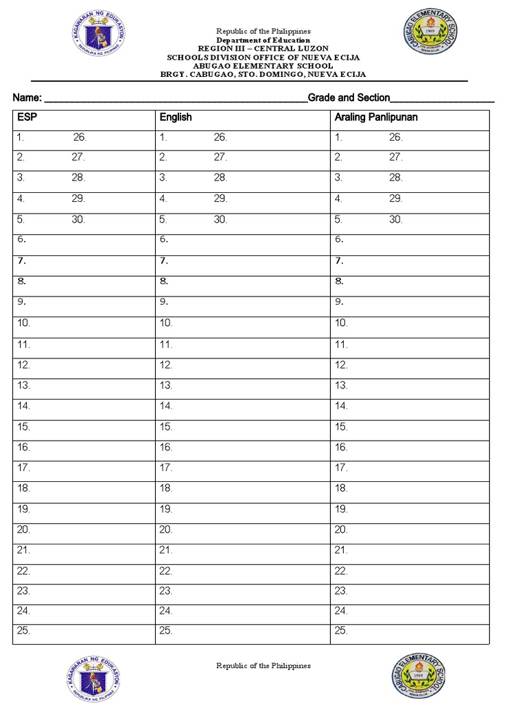 TAGALOG NG ANSWER SHEET visual data 2