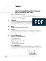 Memoria Descriptiva y Especificaciones Técnicas de Las Instalaciones Eléctricas 2022 Save The Children Chiclayo (14899)