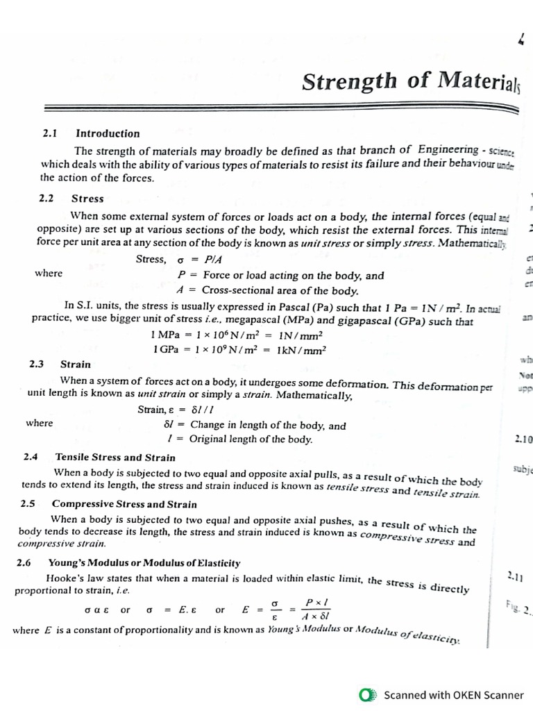 Strength of Materials Notes | PDF