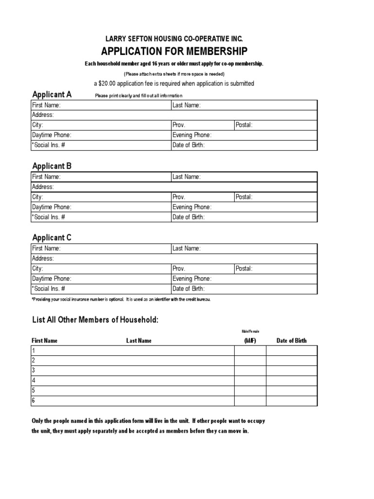 Tenants Union Membership Application Form | PDF | Background Check ...