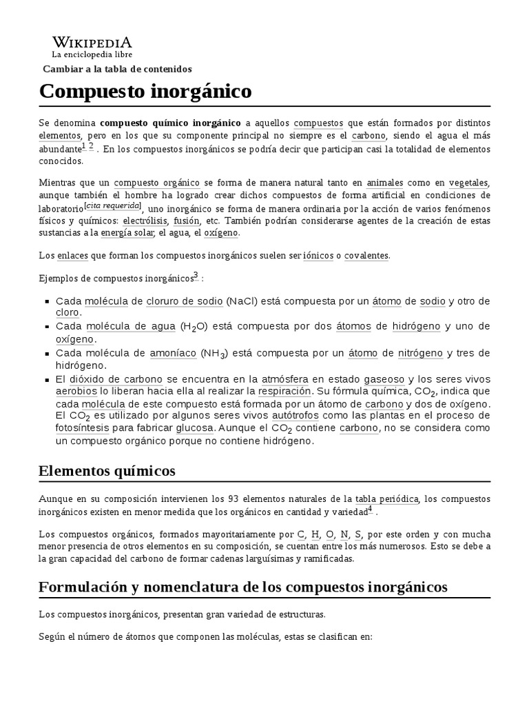 Compuesto_inorgánico | PDF | Compuestos químicos | Óxido