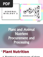 Science - General Biology 2 - Week 1 (Nutrient Procurement)