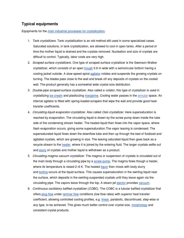 Crystallization Equipments Pdf Crystallization Materials Science