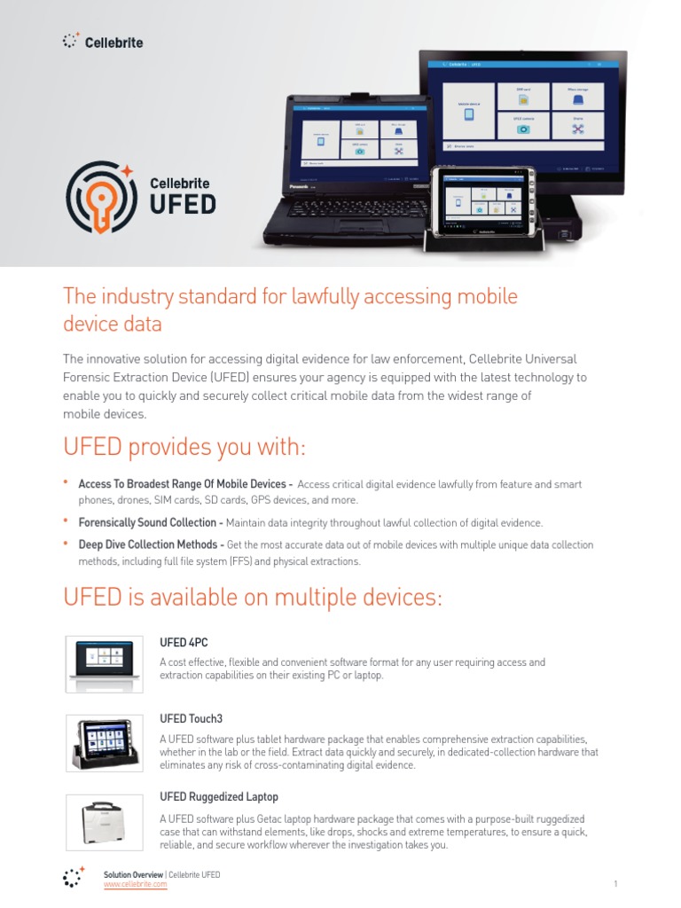 Solution Overview Cellebrite UFED LTR | PDF | Laptop | Usb